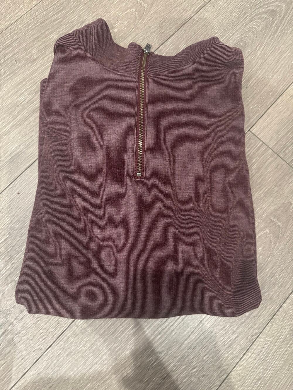 Gap Men’s Size Large Burgundy Heathered Quarter-Zip Sweater